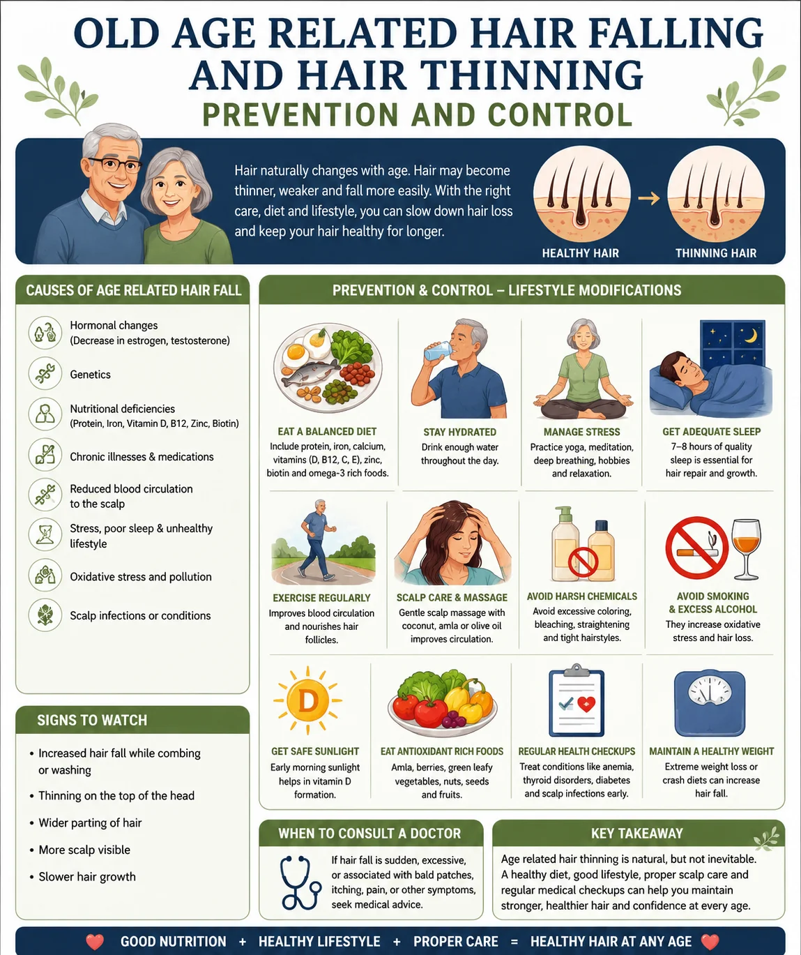 Healthy Habits to Reduce Age-Related Hair Fall and Thinning