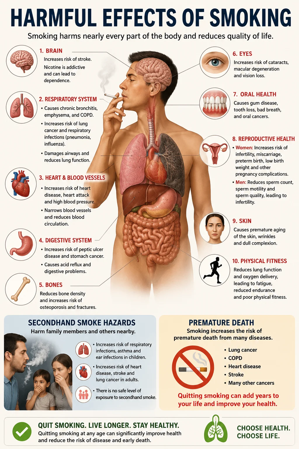Smoking Harms Every Organ and Severely Damages Overall Human Health